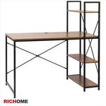 工作桌 電腦桌 工作桌 書桌 層架 DE291, 胡桃色, large