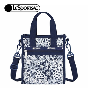 Lesportsac Mini N/S Tote 迷你方型托特包 通勤隨身包 肩背手提袋 手機包 送禮 禮物 女包(復古蕾絲花卉)