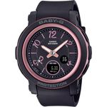 CASIO 卡西歐 BABY-G 緞帶雙顯女錶-黑/粉色 BGA-290RA-1A, , large