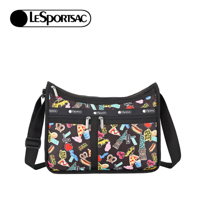 Lesportsac Deluxe Everyday Bag 經典斜背包 側背包 通勤旅行包 女包 男包(紐約城市)L262-7507P-HG79