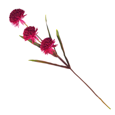 【YU Living】模擬裝飾薊花 人造花-酒紅