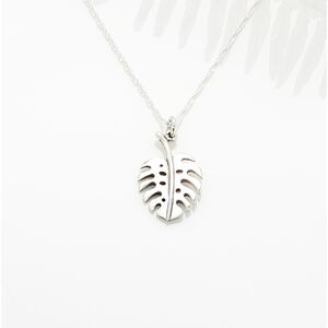 【Angel & Me】Monstera Delici Leaf s925 sterling silver necklace Birthday gift