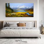 【御畫房】天山溪流 國家一級畫師手繪油畫60&times;120cm(VF-150), , large