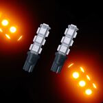 【PA LED】T10 黃光 13晶 小燈 方向燈 儀表燈 定位燈 室內燈 牌照燈 39晶體 SMD LED 耐熱底座, , large