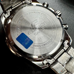 [星晴錶業]CASIO手錶,44mm,CA56830黑色錶面銀錶殼銀色精鋼錶帶款, , large
