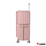 【CROWN】WAVE 29吋前開式側袋磁吸剎車箱-奶霧玫瑰, , large