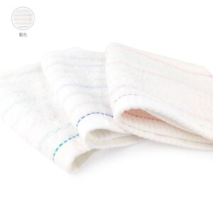 精梳棉粉彩條紋方巾一入-藍色