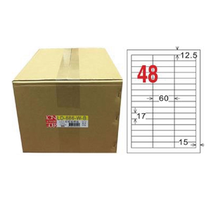 【龍德】LONGDER 三用電腦標籤 A4 48格 17*60mm白色1000張/箱 LD-886-W-B(適用雷射、噴墨、影印)