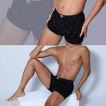 [凱美棉業] 隨機出色 精梳棉男士平口褲 四角褲 男內褲 M.L.XL.3L, , large