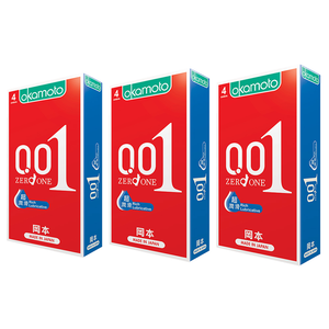 【okamoto岡本】001RL超潤滑至尊勁薄保險套 4入x3盒
