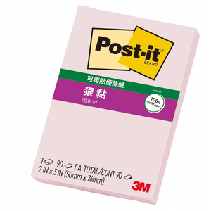 【3M】 狠黏 便利貼  76x50mm 12個/包 656 - 多色可選