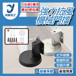 High-strength wind-resistant mechanical doorstop - brushed silver