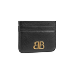 BALENCIAGA Monaco BB 金釦小羊皮4卡卡片夾/名片夾(黑色), , large