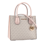 Michael Kors Mercer Logo 吊飾塗層帆布二用包(香草/粉色), , large