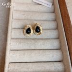 【Gulicc】古莉可 耳環  中古黑金色系輕奢耳環, , large
