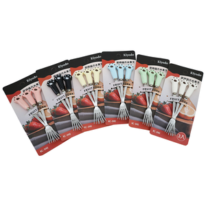 KIYODO瓷柄貓爪水果叉-3入x6組