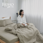 BUHO 台灣製LYOCELL萊賽爾素色雙人加大床包+8x7尺兩用被四件組-多款任選, , large