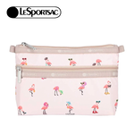 Lesportsac Cosmetic Clutch 雙層拉鍊化妝包 收納袋 盥洗包 女包(紅鶴海島派對), , large