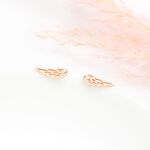 【Angel & Me】天使 夢想 翅膀 s925純銀厚鍍18k玫瑰金 耳環 耳夾, , large