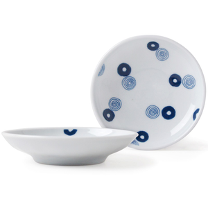 [豐名日本餐具] 4.0"輕量盤 藍渦丸紋 有田燒 / C04PL0-241-CB