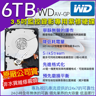 【KingNet】 6TB 3.5吋 監控硬碟 SATA 低耗電 24小時錄影超耐用