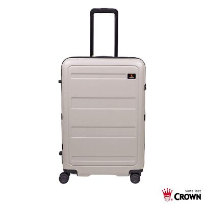 【CROWN 皇冠】C-F1783 26吋拉鍊箱-灰白