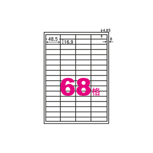 華麗牌 阿波羅 A4 電腦列印標籤 68格 1000張入 / 箱 WL-9668-1K