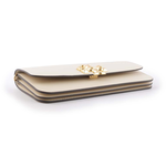 TORY BURCH Eleanor 大標誌牛皮肩背鍊包/手拿包/奶油白, , large
