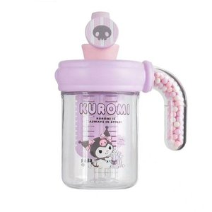 【hababy環安家居】庫洛米海洋塑膠杯💜三麗鷗茶濾吸管把手水杯500ml
