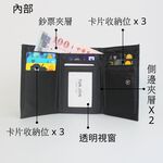 【YUNJOIN】WOVEN 日系織面蓋頭拉鍊短夾 中夾 零錢包 後側設計 質感 錢包 學生錢包 開學, , large