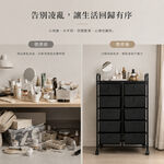 【Roomix】10層移動式抽屜收納車 空間救星 台灣製 黑色置物架 辦公活動櫃 美容美甲推車 玩具收納箱 文件櫃  (附輪/DIY), , large
