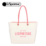 Lesportsac Medium Two-Way Tote 中型雙面托特包 購物袋 手提袋 便當袋 送禮 禮物(奶霜白x蜜桃橘)L261-1435P-FB17, , large