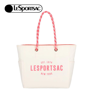 Lesportsac Medium Two-Way Tote 中型雙面托特包 購物袋 手提袋 便當袋 送禮 禮物(奶霜白x蜜桃橘)L261-1435P-FB17