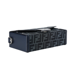 FENDI Soft Trunk FF Logo 緹花拼皮革二用包/牛仔藍, , large