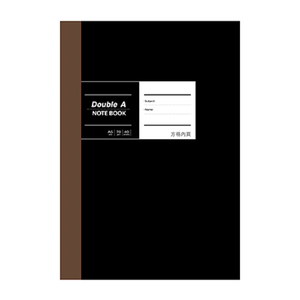 【DOUBLE A】A5膠裝筆記本 布膠系列-方格內頁 [黑]-#DANB18013