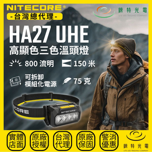 【錸特光電】NITECORE HA27 UHE 高顯色三色溫頭燈