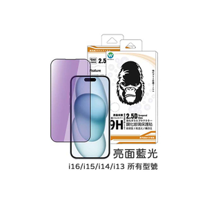 【山水之寶】Oweida iPhone17e/16/15/14/13/Plus/Pro/Promax保護貼 亮面藍光 9H鋼化玻璃貼