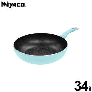 Miyaco 米雅可 輕漾導磁不沾炒煮鍋加深炒鍋大理石不沾鍋IH 34cm-Leidea樂德兒