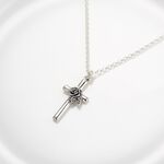 【Angel & Me】Rose Cross 925 sterling silver necklace Christmas Valentine Day gift, , large