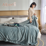 Albert家居《鴿子灰》法蘭絨羊羔絨加厚雙層暖暖被毯 1入 (保暖 毛毯 毯子), , large