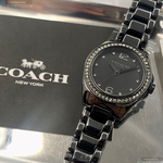 [星晴錶業]COACH手錶,28mm,CH00131黑色錶面黑錶殼深黑色陶瓷錶帶款, , large