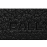 BALLY Ribbon 紅白條紋牛皮對開證件照短夾/黑色, , large