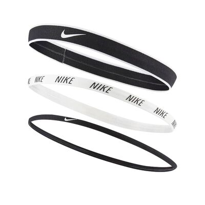 NIKE 混搭式髮帶 3入 健身 訓練 跑步 戶外 運動髮帶 髮圈 時尚 多色 彈性 舒適 矽膠條 防滑 止滑 黑白