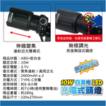 鉅玉經典｜ 10W白激光LED充電式頭燈 HK-K1168, , large