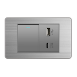 US panel with 1 USB + TYPE-C port, , large