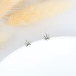 【Angel & Me】嘻哈 Chill 大麻葉 一對 s925 純銀耳環 耳夾 禮物, , large