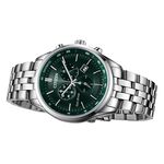 CITIZEN 星辰 光動能復古風計時手錶-銀x紳士綠 AT2149-85X, , large