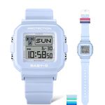CASIO 卡西歐 BABY-G 隨附6個繽紛錶帶環 像素動畫手錶 BGD-10L-2, , large