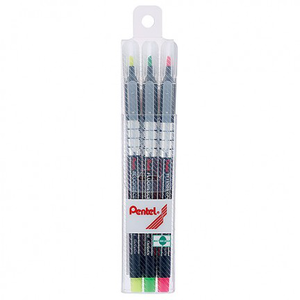 【 Pentel 飛龍 】螢光筆三色套裝 1.0-3.5mm  /組 S512-3