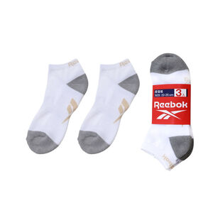 Reebok除臭1/4厚底襪3入組-白色22~25